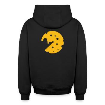 Du fromage ou une souris dans cette illusion d’optique amusante - Sweat à capuche unisexe zippé oversize épais SPREAD - noir - Dos - AI Model Male 185 dark (185cm)