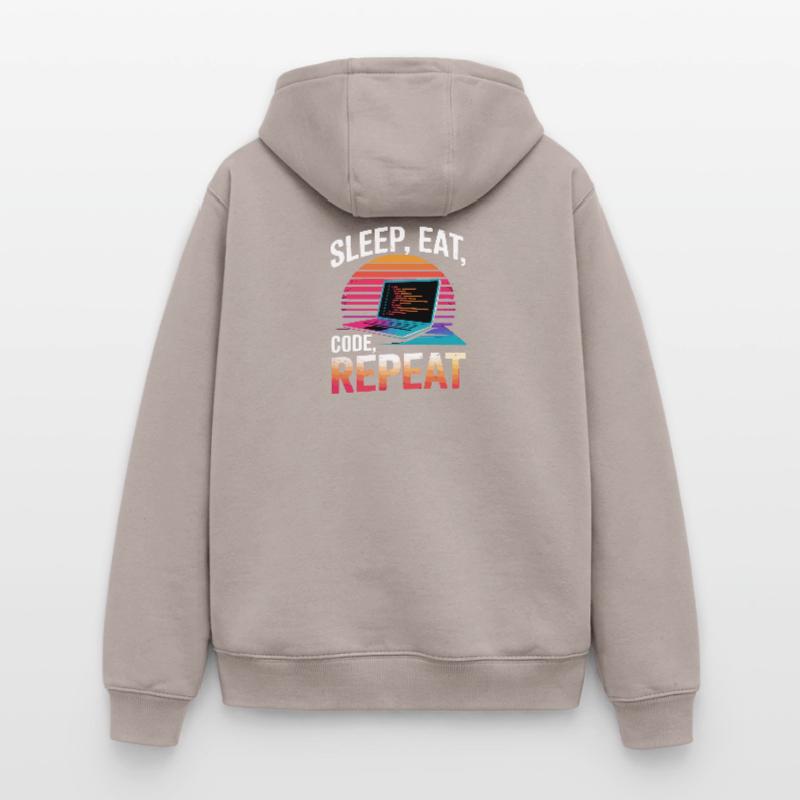 Sleep Eat Code Repeat Gift Programmeur Développeur Sweat à capuche unisexe zippé oversize épais SPREAD