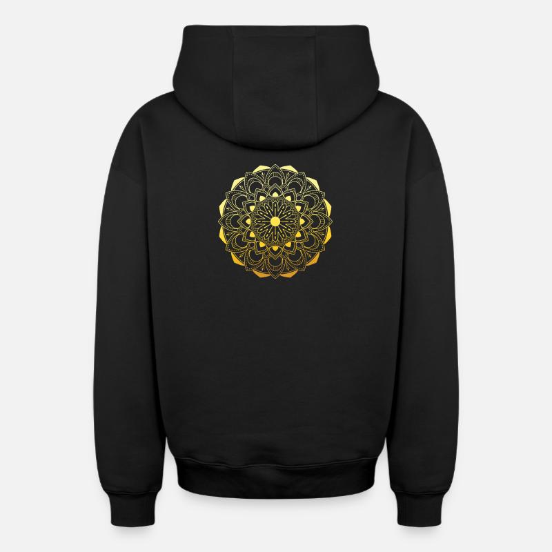 Mandala - Sweat à capuche unisexe zippé oversize épais SPREAD - noir
