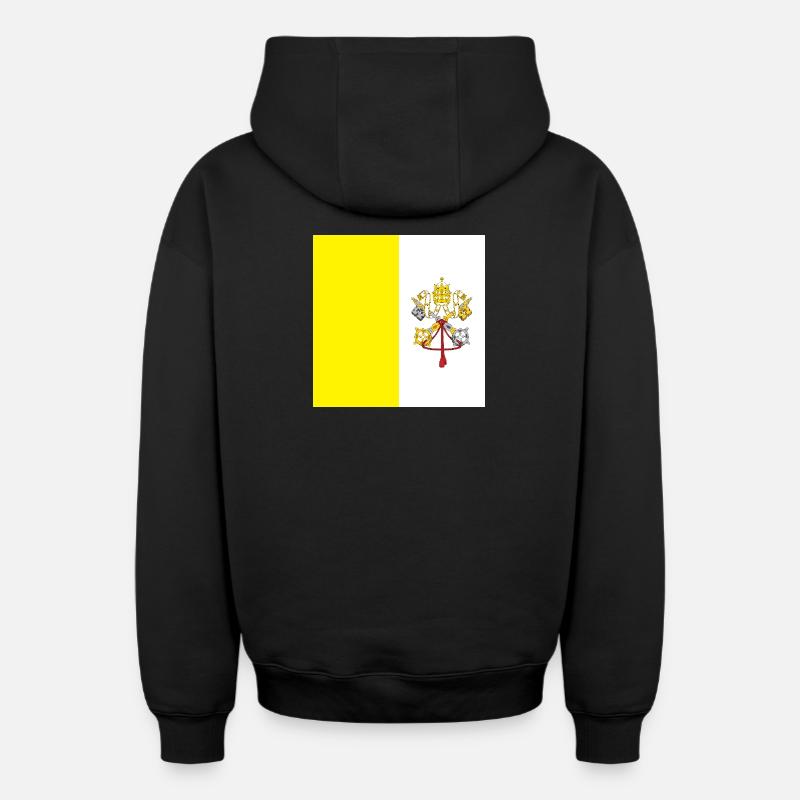 Vatican - Sweat à capuche unisexe zippé oversize épais SPREAD - noir