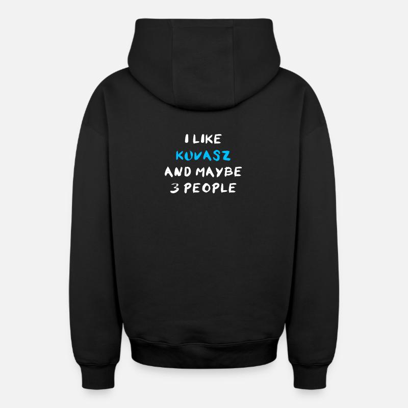 Kuvasz - Sweat à capuche unisexe zippé oversize épais SPREAD - noir