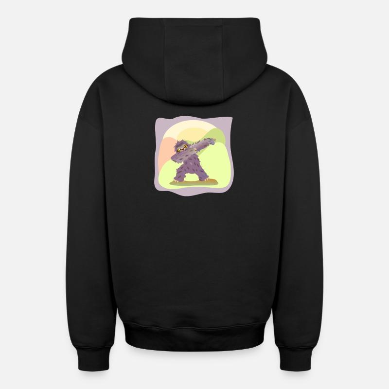 DABBING DANSE DANSE PARESSEUX - Sweat à capuche unisexe zippé oversize épais SPREAD - noir