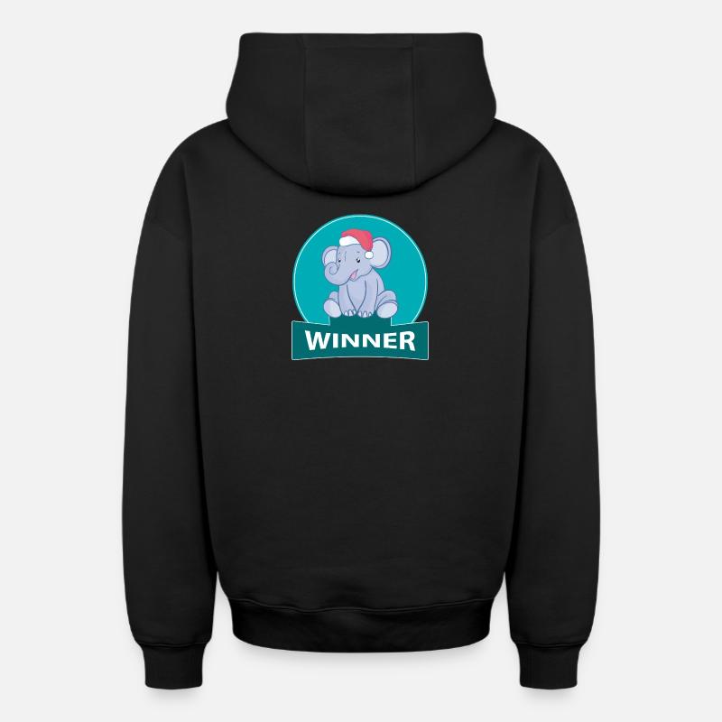 petit Noël Elefant - Sweat à capuche unisexe zippé oversize épais SPREAD - noir
