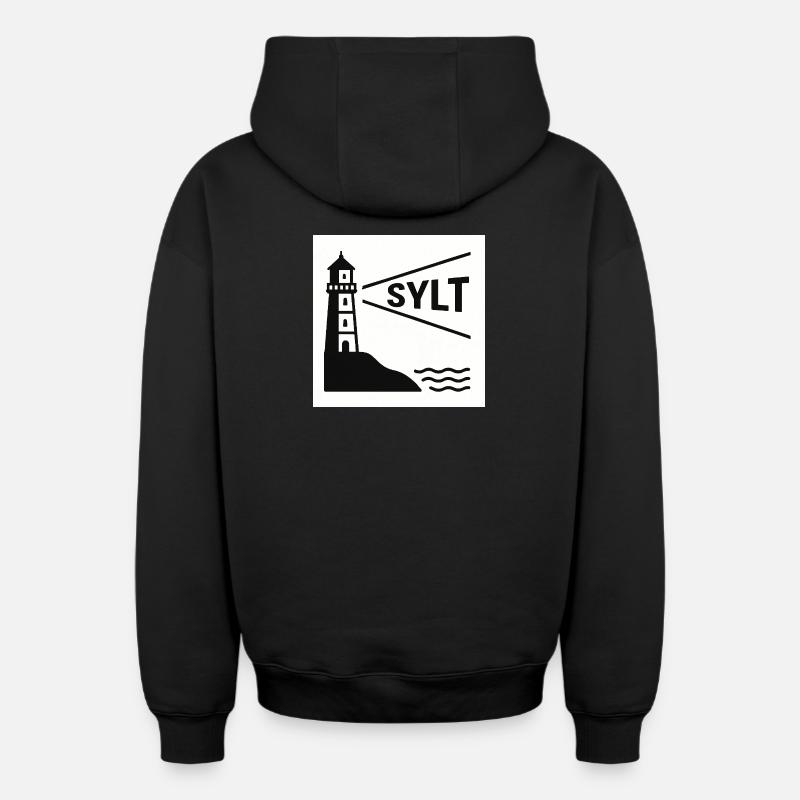 Sylt - Sweat à capuche unisexe zippé oversize épais SPREAD - noir