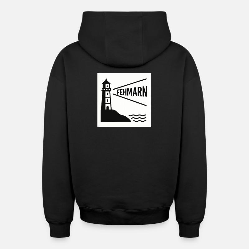 Fehmarn - Sweat à capuche unisexe zippé oversize épais SPREAD - noir