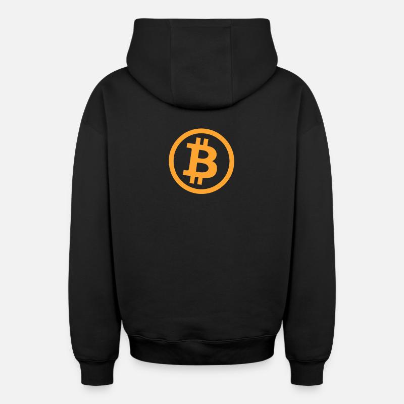 Bitcoin_Logo_Perfekt - Sweat à capuche unisexe zippé oversize épais SPREAD - noir