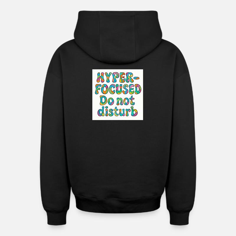 Conception hyper concentrée et sans déranger - Sweat à capuche unisexe zippé oversize épais SPREAD - noir
