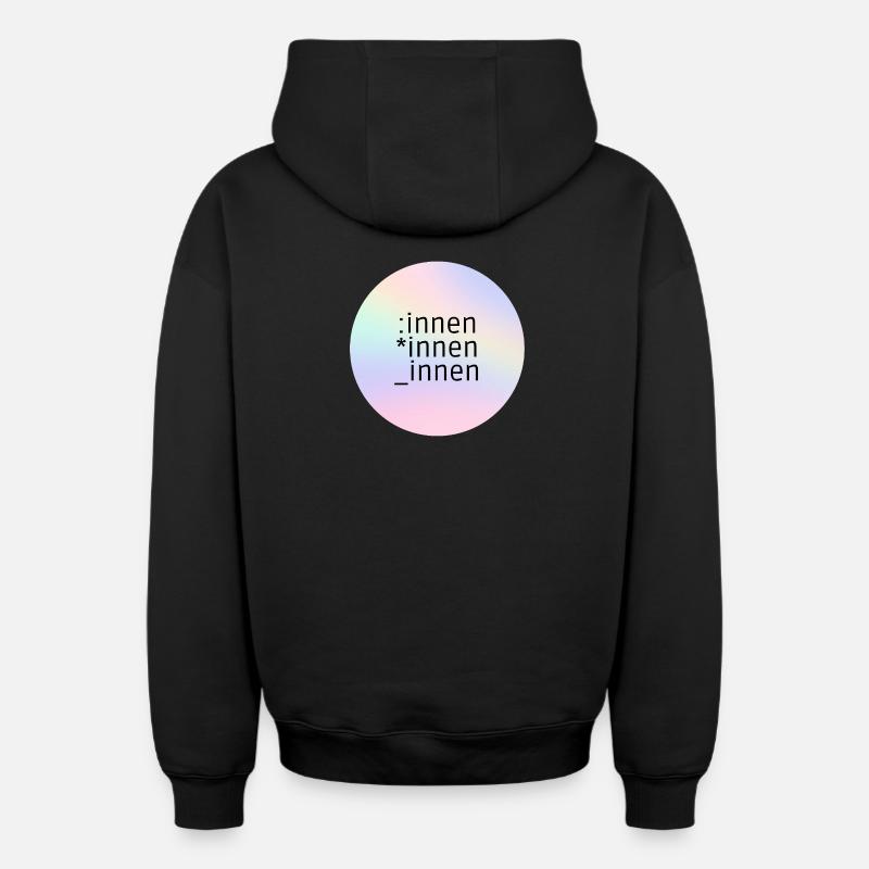 *innen_innen - Sweat à capuche unisexe zippé oversize épais SPREAD - noir