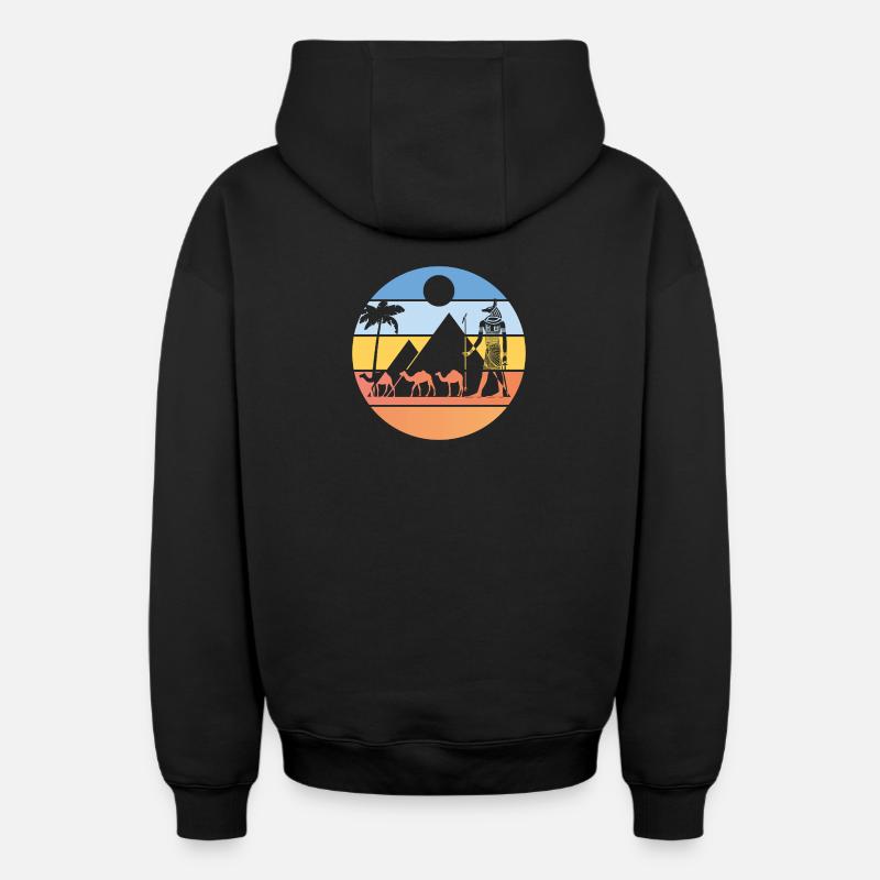 Anubis - Sweat à capuche unisexe zippé oversize épais SPREAD - noir