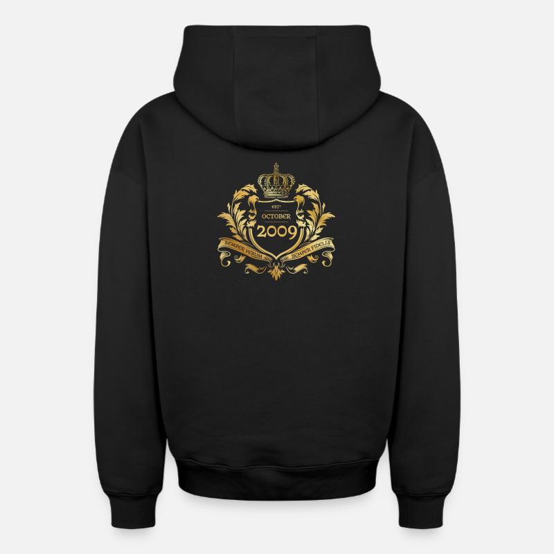 16ème anniversaire Semper Verum - Établi 10/2009 - Sweat à capuche unisexe zippé oversize épais SPREAD - noir