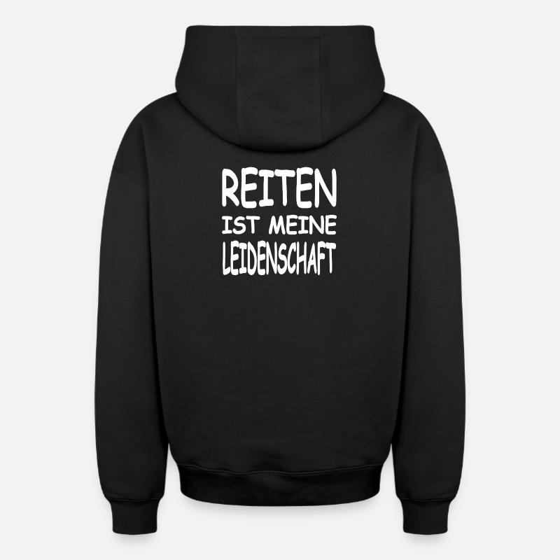 Chevaucher - Sweat à capuche unisexe zippé oversize épais SPREAD - noir