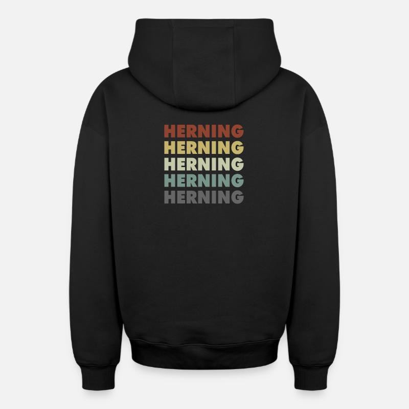 Herning - Danemark - Danemark - Scandinavie - Sweat à capuche unisexe zippé oversize épais SPREAD - noir