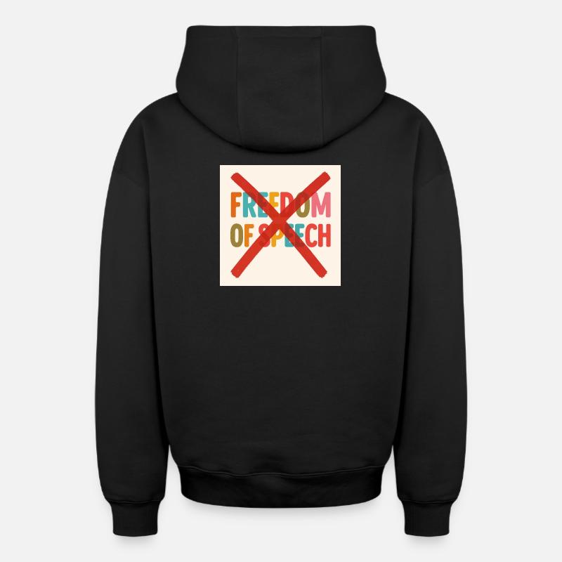 Liberté d’expression - Sweat à capuche unisexe zippé oversize épais SPREAD - noir
