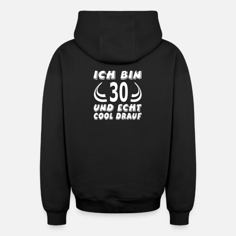 Anniversaire 30 - Sweat à capuche unisexe zippé oversize épais SPREAD - noir