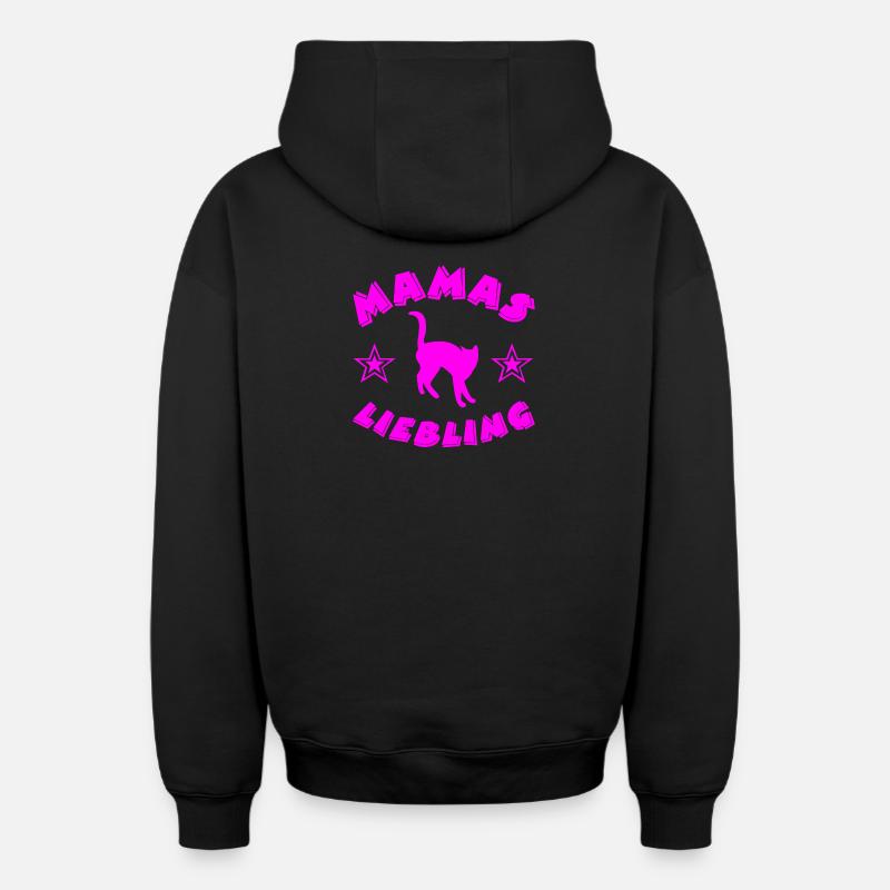 félin - Sweat à capuche unisexe zippé oversize épais SPREAD - noir