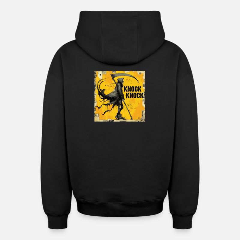 La Faucheuse - Sweat à capuche unisexe zippé oversize épais SPREAD - noir