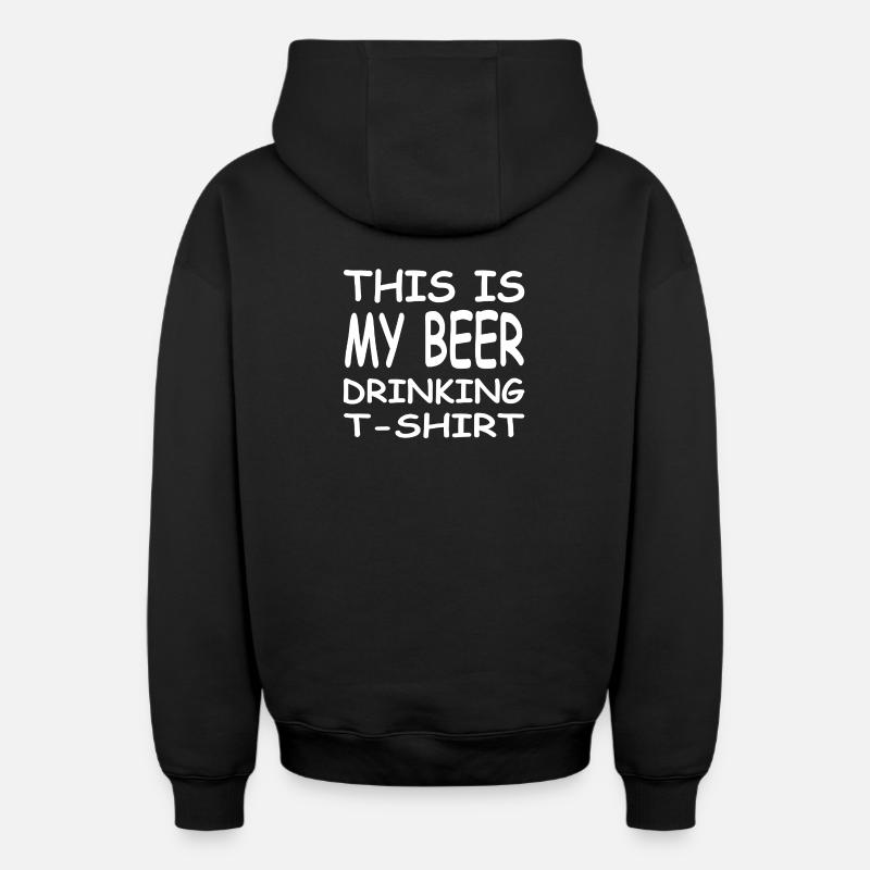 Bière - Sweat à capuche unisexe zippé oversize épais SPREAD - noir