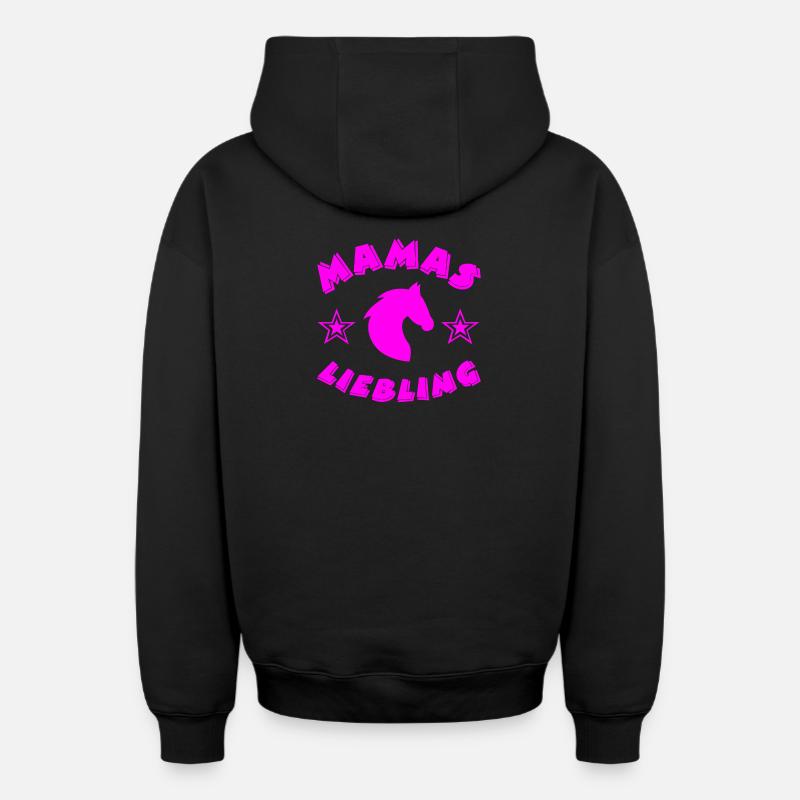 Pferde - Oversized Heavyweight Unisex Zip Hoodie - Schwarz