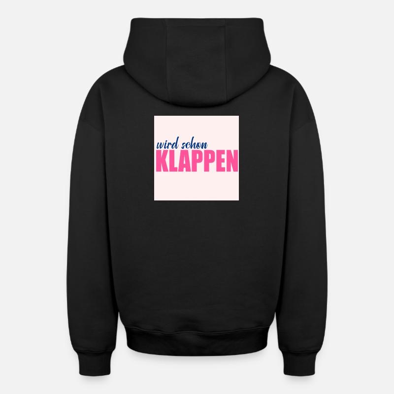 Will work out Optimism - Oversized Heavyweight Unisex Zip Hoodie - black