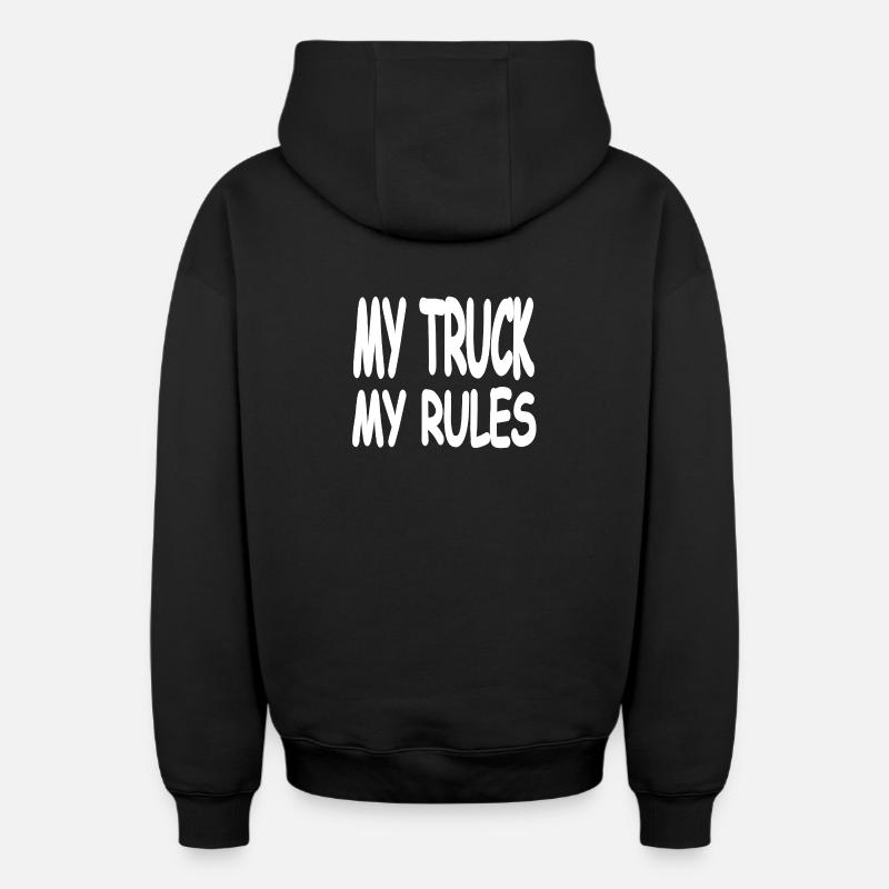 camion - Sweat à capuche unisexe zippé oversize épais SPREAD - noir