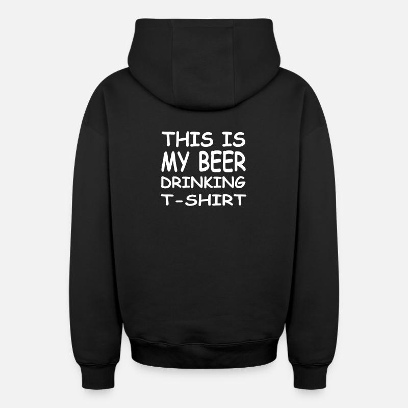 Bière - Sweat à capuche unisexe zippé oversize épais SPREAD - noir