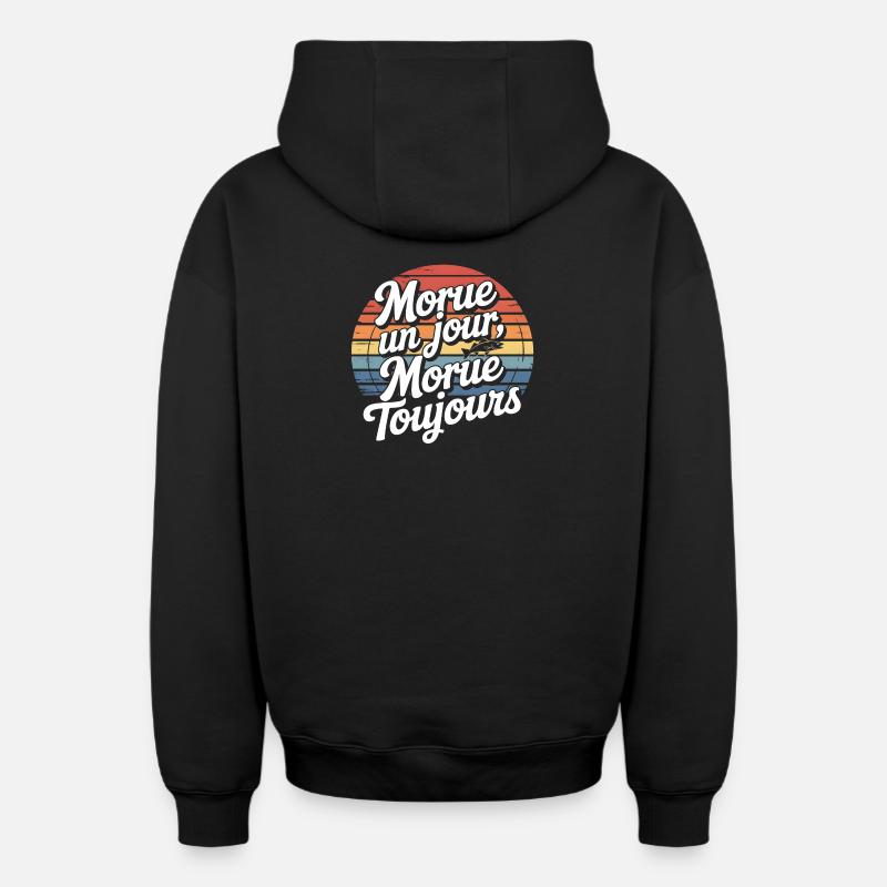 Cod One Day Always - Oversized Heavyweight Unisex Zip Hoodie - black