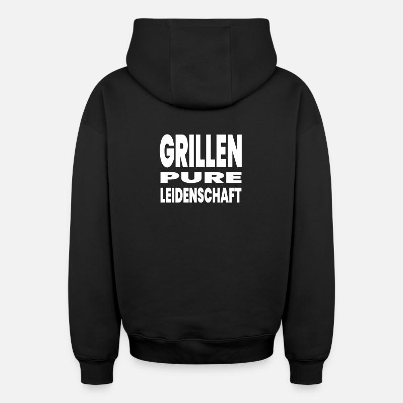 Griller - Sweat à capuche unisexe zippé oversize épais SPREAD - noir