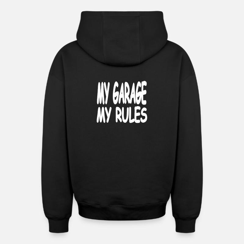 Garage - Sweat à capuche unisexe zippé oversize épais SPREAD - noir