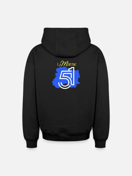 The Marne 51 - Oversized Heavyweight Unisex Zip Hoodie - black