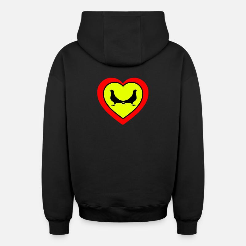 Colombes - Sweat à capuche unisexe zippé oversize épais SPREAD - noir
