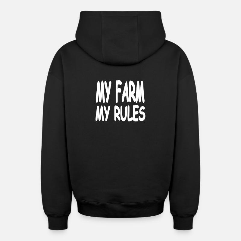 Ferme - Sweat à capuche unisexe zippé oversize épais SPREAD - noir