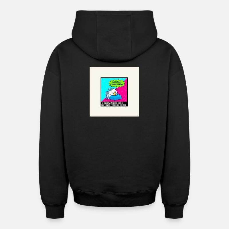 Mode Rêves Énergie - Sweat à capuche unisexe zippé oversize épais SPREAD - noir