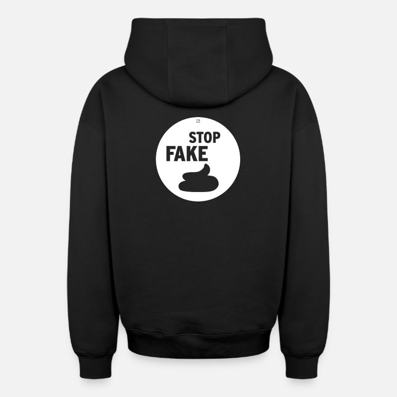 ARRÊTEZ LE FAUX - Sweat à capuche unisexe zippé oversize épais SPREAD - noir