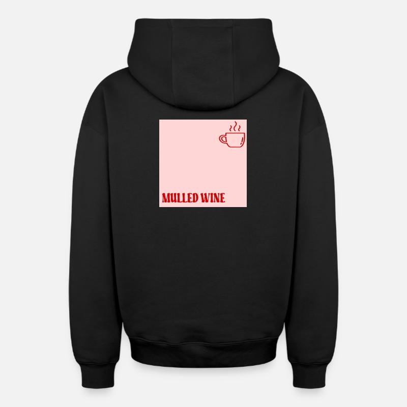 Chope à vin chaud - Sweat à capuche unisexe zippé oversize épais SPREAD - noir