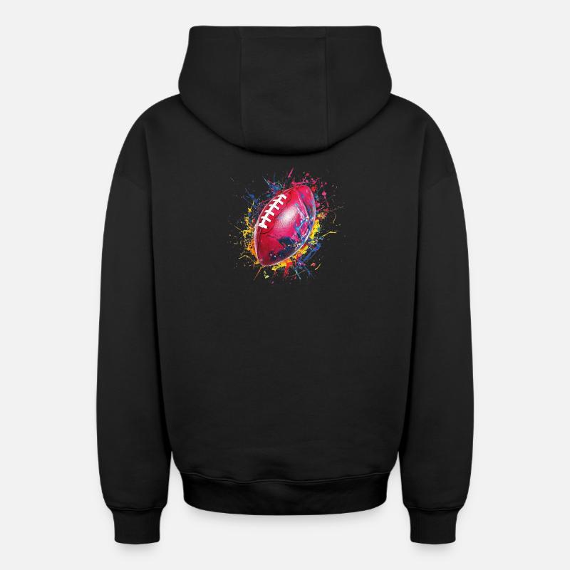 Football - Sweat à capuche unisexe zippé oversize épais SPREAD - noir