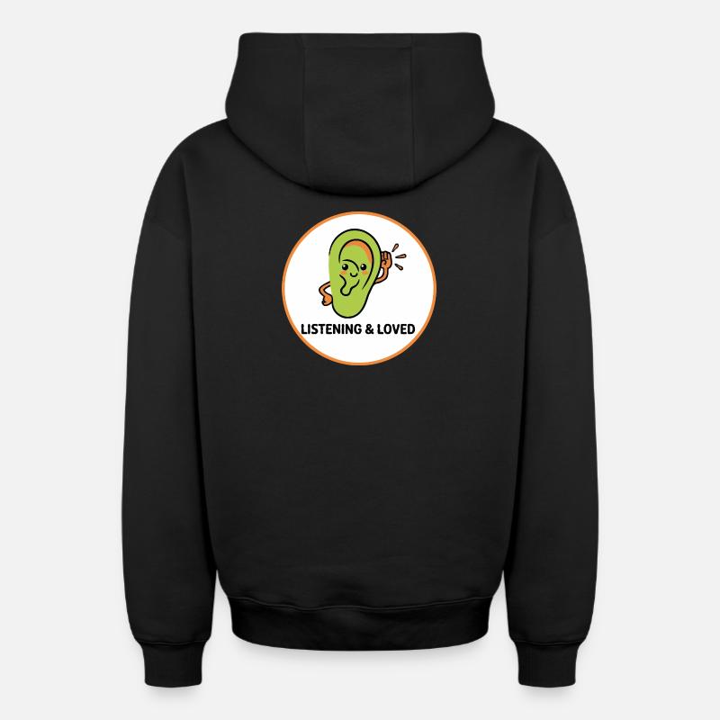 À l’écoute et aimé - Sweat à capuche unisexe zippé oversize épais SPREAD - noir