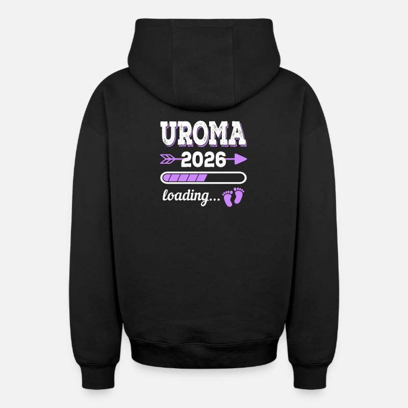 Uroma 2026 Loading Schwangerschaft Geschenkidee - Oversized Heavyweight Unisex Zip Hoodie - Schwarz
