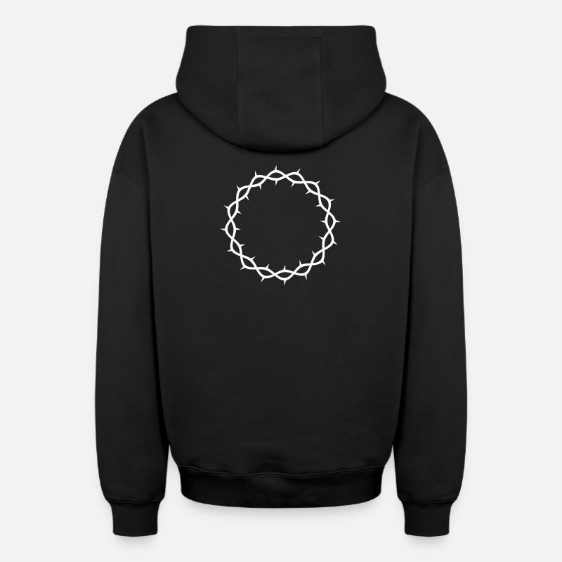 Couronne d’épines - Sweat à capuche unisexe zippé oversize épais SPREAD - noir