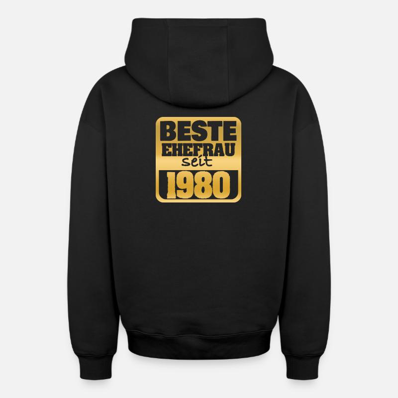 1980 - Sweat à capuche unisexe zippé oversize épais SPREAD - noir