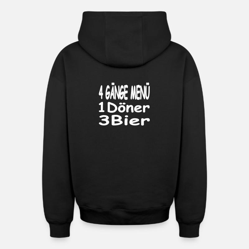 Bière - Sweat à capuche unisexe zippé oversize épais SPREAD - noir