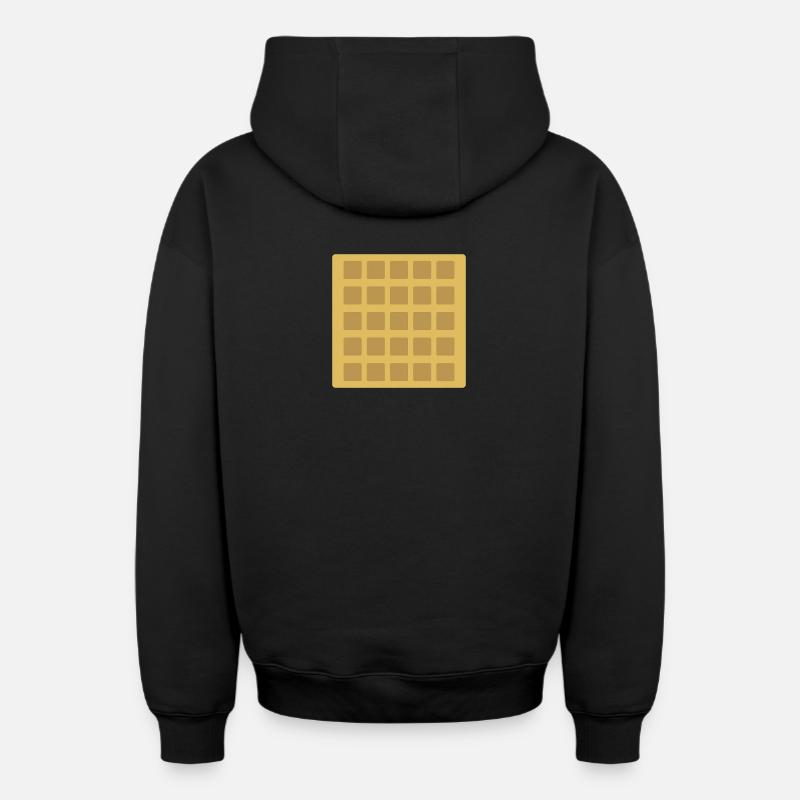 Gaufres - Sweat à capuche unisexe zippé oversize épais SPREAD - noir