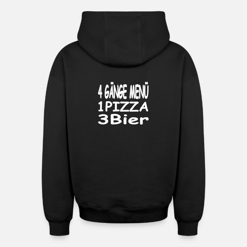 Bière - Sweat à capuche unisexe zippé oversize épais SPREAD - noir