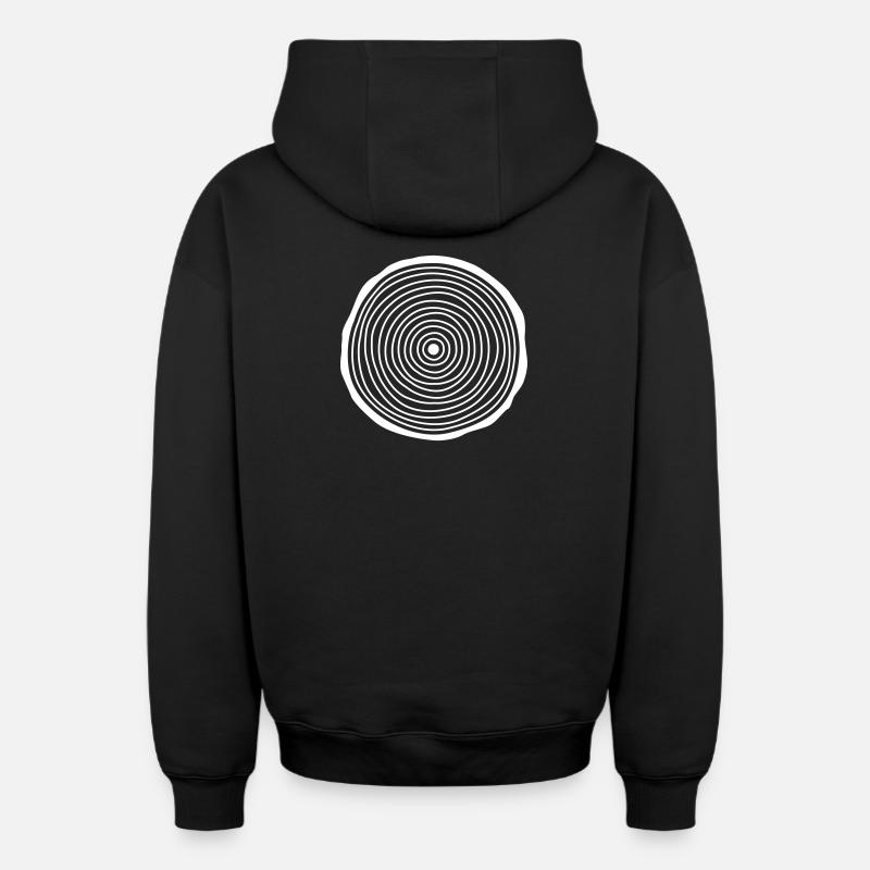 Tree Slice - Sweat à capuche unisexe zippé oversize épais SPREAD - noir