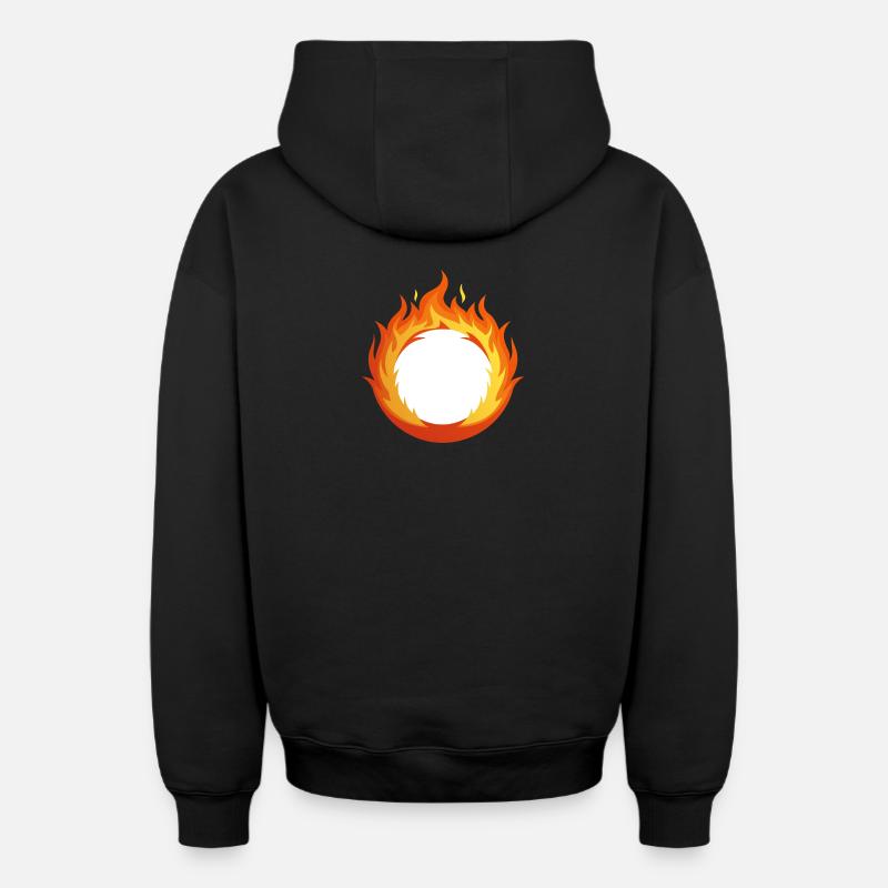 Ring des Feuers - Oversized Heavyweight Unisex Zip Hoodie - Schwarz