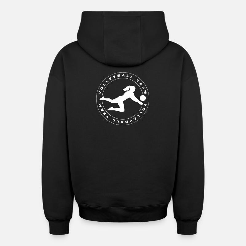 Équipe de volley-ball Mannschaft - Sweat à capuche unisexe zippé oversize épais SPREAD - noir