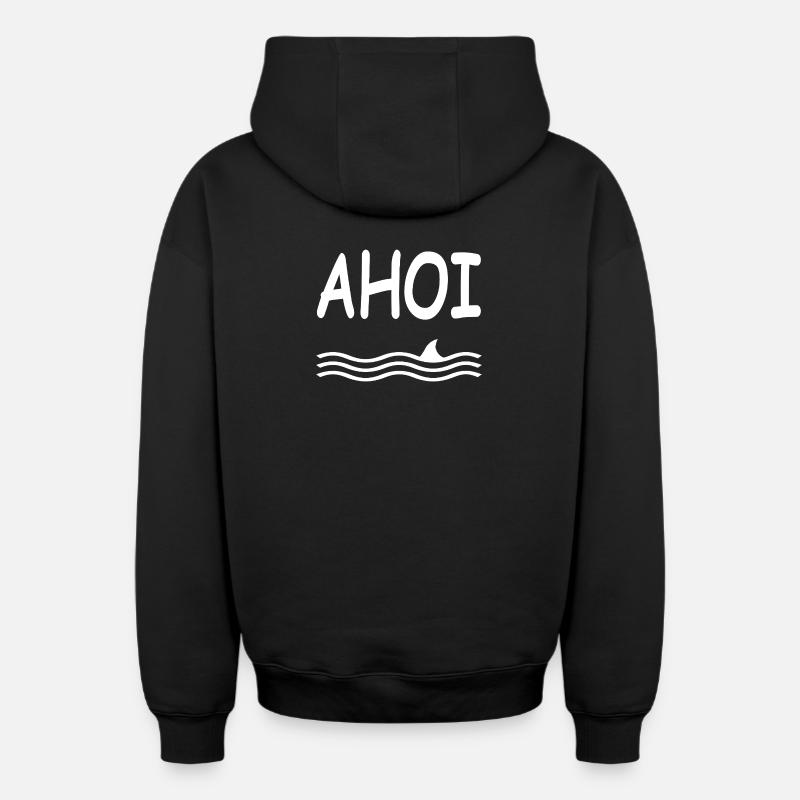 Ohé - Sweat à capuche unisexe zippé oversize épais SPREAD - noir