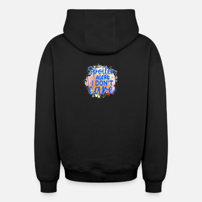 Alerte spoiler : je m’en fiche - Sweat à capuche unisexe zippé oversize épais SPREAD - noir
