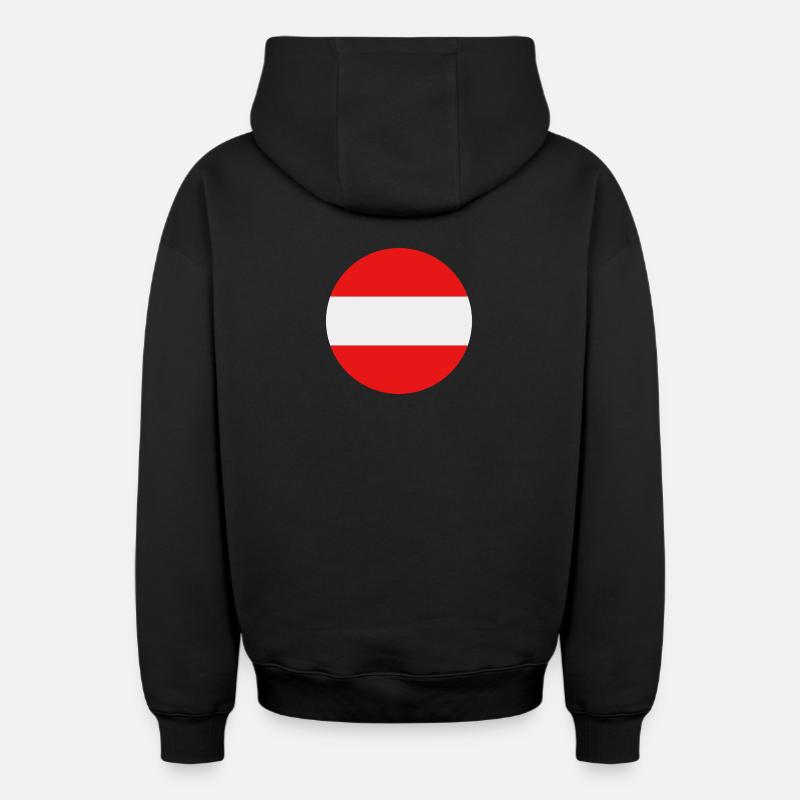 Drapeau rond de l’Autriche - Sweat à capuche unisexe zippé oversize épais SPREAD - noir