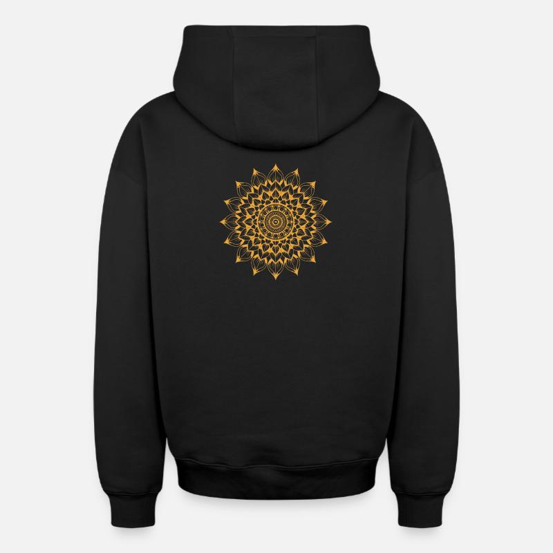 Mandala - Sweat à capuche unisexe zippé oversize épais SPREAD - noir