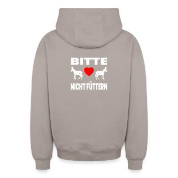 donkey - Oversized Heavyweight Unisex Zip Hoodie - taupe - Back - AI Model Male 178 light (178cm)